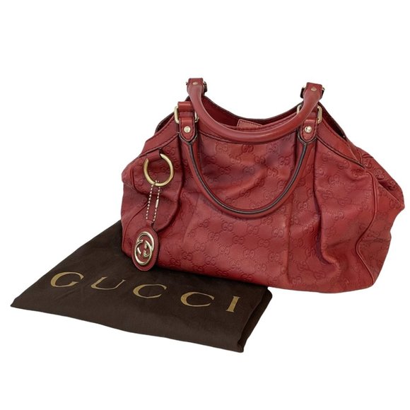 Gucci Handbags - GUCCI AUTHENTIC Bag Guccissima Large Sukey Leather Tote  Red EUC